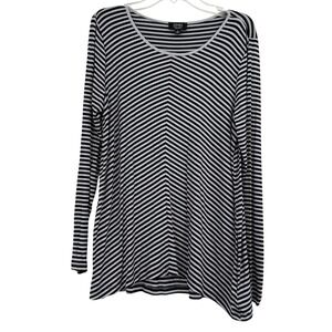 Jones New York Women asymmetrical Stripe Tunic S Minimalist Business Casual Work